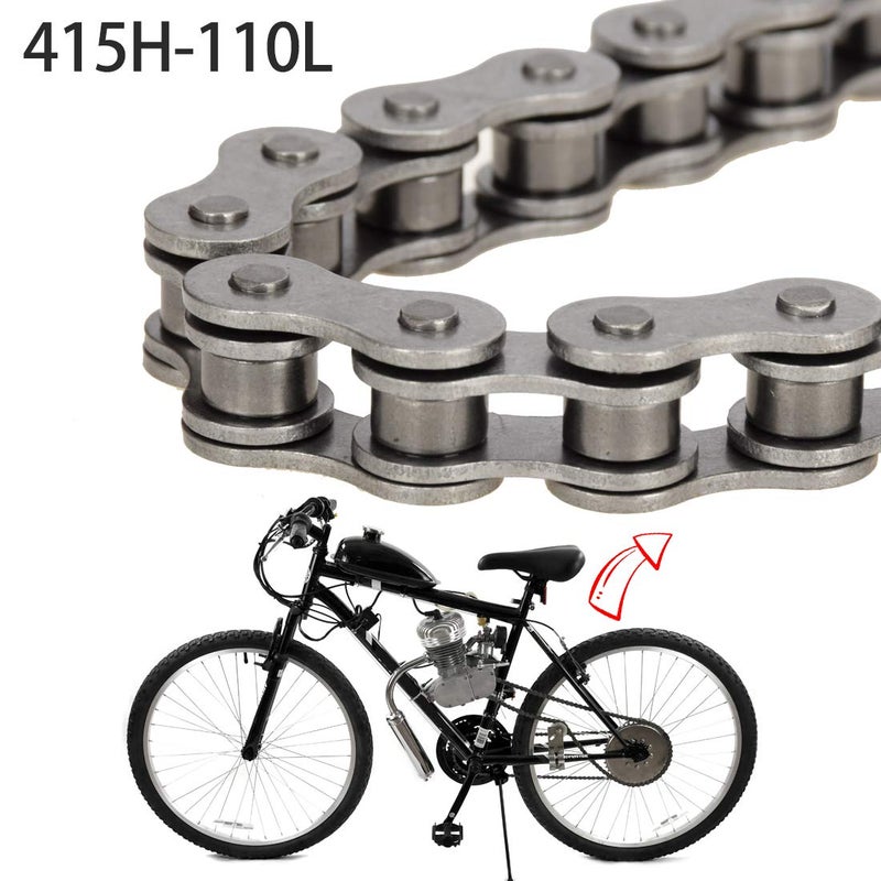 FVRITO 415 Chain 110L Links Compatible with 2 Stroke 49cc 60cc 66cc 80cc Engine Dirt Bike Motorized Bikes, Heavy Duty Chains Kit for Bicycle Motor Motorcycle with Master Link Chain Tensioner Parts - Image 3